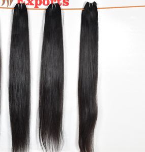 Extensiones de cabello humano de templo indio dibujado doble máquina sin procesar sedosa recta rizada de Color negro Natural 100% - Product Image 4