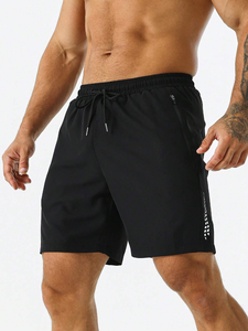 กางเกงวิ่งขาสั้น2อิน1สำหรับผู้ชายกางเกงวิ่งเล่นบาสเก็ตบอลแบบลำลองมีกระเป๋าสำหรับฤดูร้อน - Product Image 3