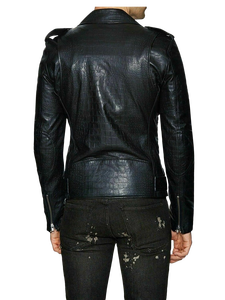 Chaqueta de Moda Unisex Impermeable de Piel de Cocodrilo con Logotipo en la Espalda, Fabricante OEM/ODM, Todas las Temporadas - Product Image 3