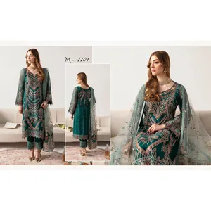 Dernière arrivée robe boutique lourde sur mesure/nouvelle robe boutique design brodé costume 3 pièces fabriqué au Pakistan