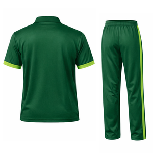 Uniforme de Cricket Verde, Conjunto de Camiseta y Pantalones de Cricket Sublimados Transpirables en Verde Oscuro y Lima para Hombre, Ropa Profesional para Equipos - Product Image 2