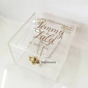 Dernier modèle arrivée approvisionnement direct d'usine vente chaude verre acrylique clair fait personnalisation disponible boîte d'invitation de mariage - Product Image 1