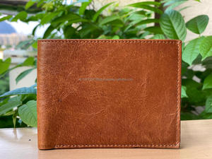 Billeteras Vintage de cuero auténtico marrón para hombre, monedero de cuero elegante hecho a mano, monedero - Product Image 3