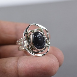 925 Sterling Silver Snowflake Gemstone Ring <b>Jewelry</b> <b>Handmade</b> Silver Boho Style Ring <b>Jewelry</b> for Women Wedding Gift for Wife - Product Image 3