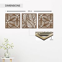 Feuille géométrique moderne Art mural en bois poli Décoration murale florale pour salon Cadeau de pendaison de crémaillère