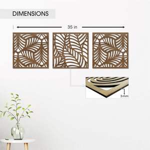 Modern Geometric <b>Leaf</b> Wall <b>Art</b> Polished Wood Floral Wall Decor for Living Room Housewarming Gift - Product Image 3