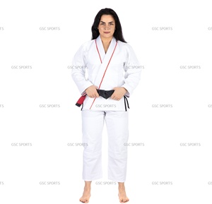 Kimono jiu jitsu brésilien blanc pour femmes, sans logo de marque ou design personnalisé noir bjj gi avec options personnalisées pour les clients - Product Image 3