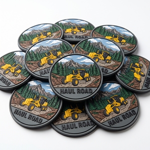 Fournisseur en gros de patchs ronds en PVC et caoutchouc, badges personnalisés avec échelle de mesure en bois et boucle auto-agrippante - Product Image 6