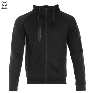 Men's Black Hooded Tracksuit Full <b>Zip</b> Sweatshirt and Joggers Pants Casual Solid Color Polyester Autumn Wear - Product Image 4
