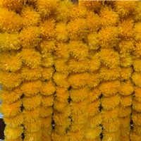 Guirlande de fleurs de marigold artificielles en poly-synthétique pour décoration indienne Mehndi, mariage, remise de diplôme, Noël, Fête des Pères