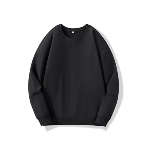 Venta al por mayor de algodón grueso 330Gsm Unisex Oversize Plain Heavyweight sudadera personalizada bordada de cuello redondo sudaderas de los hombres - Product Image 3