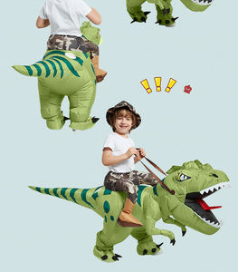 One Casa Costume gonflable de dinosaure équitation <span class=keywords><strong>T</strong></span> <span class=keywords><strong>Rex</strong></span> Air Blow up Funny Fancy Dress Party Halloween Costume pour enfants Logo personnalisé - Product Image 2