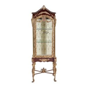 Vitrine de présentation royale de luxe sculptée avec dossier capitonné - Product Image 1