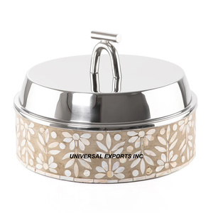 Vajilla redonda clásica de lujo, cazuela hecha a mano de calidad Superior, madre de perla y elegante calentador de alimentos de madera, olla caliente de Metal - Product Image 3