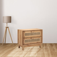 Armoire de rangement moderne en teck massif avec deux tiroirs décoratifs, design convertible, couleur personnalisée, meubles de salon