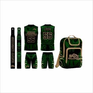 Ensemble d'uniformes d'entraînement de football américain 7v7 respirant de haute qualité, impression numérique personnalisable, compression 100% polyester pour hommes - Product Image 1