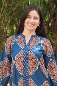 Robe mi-longue en coton pour femmes, imprimé en blocs, robe chemise indienne florale, tenue décontractée d'été - Product Image 5