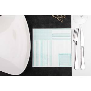 Tovaglioli Stampati Campos in Acquamarina 40x40cm, Bambutex Naturale, 600 Pezzi, B2B - Product Image 4