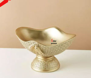 Bol de service décoratif à chocolat et à dessert au fini doré le plus exigeant pour le restaurant et le bar de l'hôtel - Product Image 1