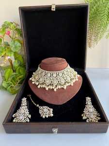 Offre Spéciale plaqué or 18 carats indien artificiel Kundan mariée Zircon fêtes de mariage colliers ensembles de bijoux - Product Image 3