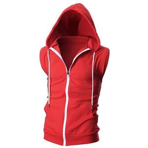 Sweat à capuche d'entraînement sans manches pour hommes léger séchage rapide vêtements de fitness d'été débardeurs à capuche vêtements pour hommes fermeture éclair - Product Image 3