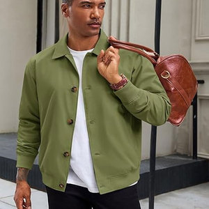 Custom Winter Men's <b>Denim</b> Knit Bomber Jacket Front Stand Vintage Waterproof Quick Dry Breathable Windproof Eco-Friendly - Product Image 2