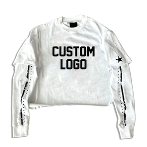 Camiseta Térmica de Manga Larga de Alta Calidad, Estilo Urbano, Cuello Redondo, Lisa, con Logotipo Personalizado, Camiseta de Manga Larga Gruesa para Hombre - Product Image 1