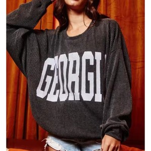 Sudadera/suéter acanalado frontal de gran tamaño para mujer de alta calidad, estampado personalizado, diseño de Florida, ropa de calle ODM para invierno/otoño 100% - Product Image 2