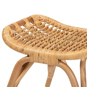 Taburete tejido bohemio ergonómico hecho a mano, muebles de ratán natural con diseño contemporáneo para sala de estar o villa - Product Image 3
