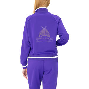 Wholesale High Quality <b>Polyester</b> Fleece Women's Tracksuit Custom Designed Sportswear with Zipper Pockets and Printed Technics - Product Image 3