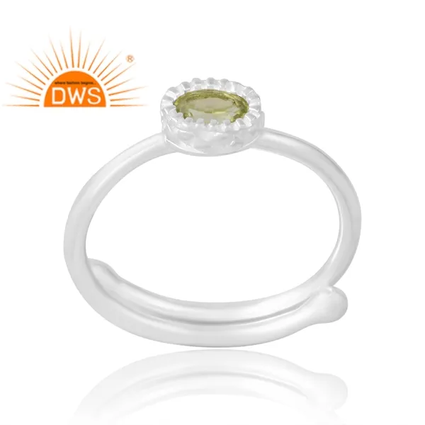 Vendita calda 925 Sterling Silver naturale peridoto gemma anello gioielli personalizzati per le donne regalo per lei