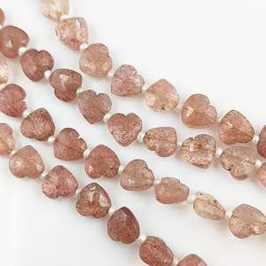 Hilo de cuentas de piedras preciosas naturales facetadas de 8-9mm en forma de corazón - Product Image 6