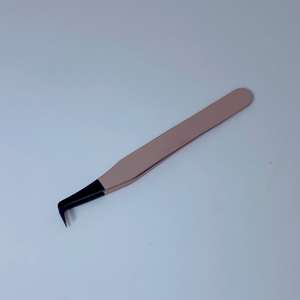 Pincettes de volume en acier inoxydable, couleur chair rose, applicateur d'extension inclinée, applicateur de cils, vente complète personnalisée - Product Image 6