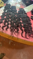 Extensions de cheveux vierges Arrow Exim, cuticules alignées, non traitées, couleur 1B, vietnamiennes et indiennes, tissage double trame, ondulation Water Wave, 100g