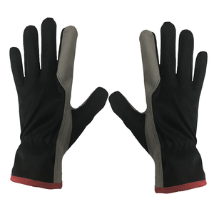 Gants de sécurité en cuir synthétique gris et noir, flexibles, pour travaux mécaniques et de couture, fabrication artisanale, prix bas - Product Image 4