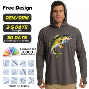 Customized Your Logo Waterproof UPF50+ Fishing Hoodie Sun Protection Fishing Wear <b>Moisture</b> <b>Wicking</b> Long Sleeve Fishing <b>Shirts</b> - Product Image 1