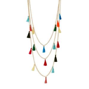 Jeweljunk, collar de capa de hilo multicolor chapado en oro, estilo en capas de moda 1111512 - Product Image 1