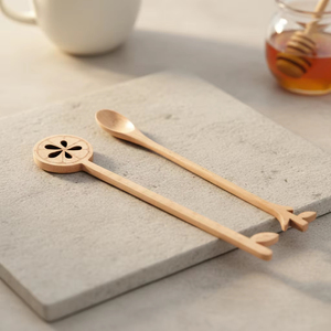 Cuchara de Madera para Agitar Café y Té, Cuchara Mezcladora para Café, Azúcar y Miel, para <span class=keywords><strong>Bebidas</strong></span> y Postres - Product Image 1