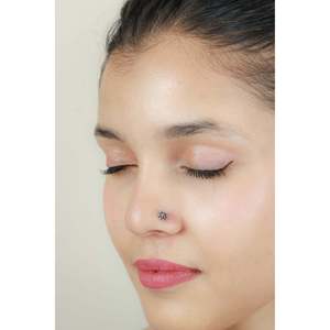 925 Silver Vintage Sunflower Nosepin Nazakat Body Jewelry with Opal 14K <b>Titanium</b> Stainless Steel Ball Pattern <b>Studs</b> - Product Image 3