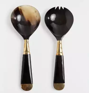 Corne de buffle fabriquée en Inde avec un ensemble de serveurs à salade hautement poli gadgets de cuisine accessoires de cuisine - Product Image 3