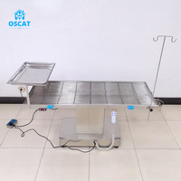 Table vétérinaire électrique OSCAT ET-5 haut de gamme avec poteau IV intégré, plateau pivotant et seau de drainage