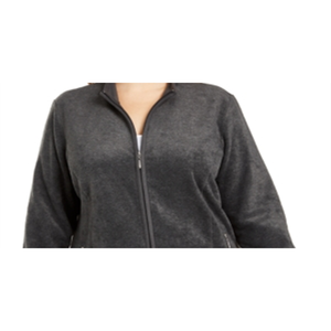 Giacca sportiva da donna Karen Scott Plus Size in pile Zeroproof Performance nera taglia 0X - Product Image 5