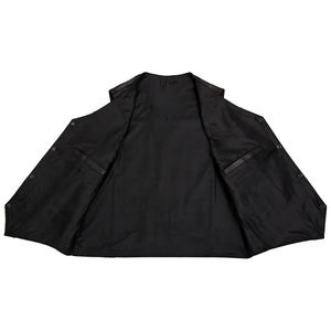 Upside Men's Reversible Club Style Chaleco de cuero genuino Moda de invierno informal con puntada roja y decoración de botones - Product Image 6