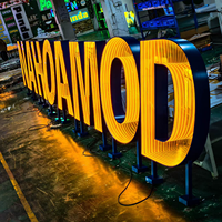 Lettres en acrylique 3D personnalisées avec éclairage LED |   Panneau lumineux extérieur grand format facile à assembler pour devanture de magasin et logo d'entreprise