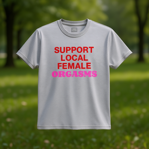 Camiseta con estampado de orgasmos femeninos locales, camiseta divertida con declaraciones feministas, para adultos, unisex, gris, talla mediana - Product Image 1