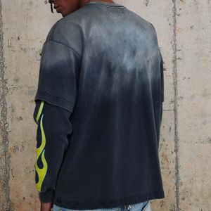 Colección para hombre, Sudadera con capucha de lavado ácido de gran tamaño personalizada, Sudadera con capucha de algodón pesado, cuello con capucha de algodón de punto 100% - Product Image 5