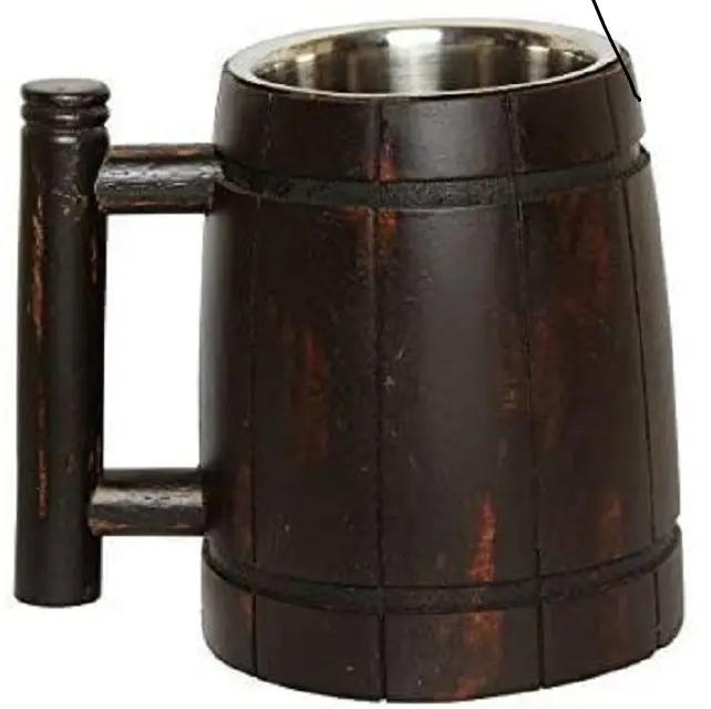 Most Selling Product Inside Steel Wood Moscow Mule Mug Insulated Coffee Tea Water Mug Indoor Parties Cocktail Serving Mug Glass