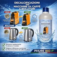 Décalcaissant liquide biodégradable Phure Eco-Friendly 500ml pour machines à café et bouilloires avec élimination de la calcaire
