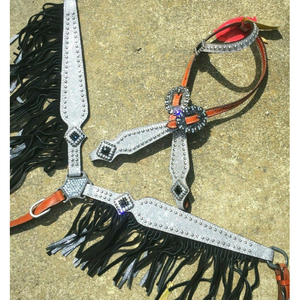 <b>Best</b> Quality Handmade100% Genuine Leather Western Headstall & Breast Collar Set Wholesale Manufacturer - Product Image 1
