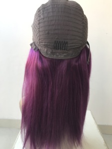 วิกผมตรง Remy Virgin 4X4สีม่วง,วิกผมมนุษย์ที่ยังไม่ผ่านกระบวนการสไตล์บราซิลวิกต่อผมมนุษย์